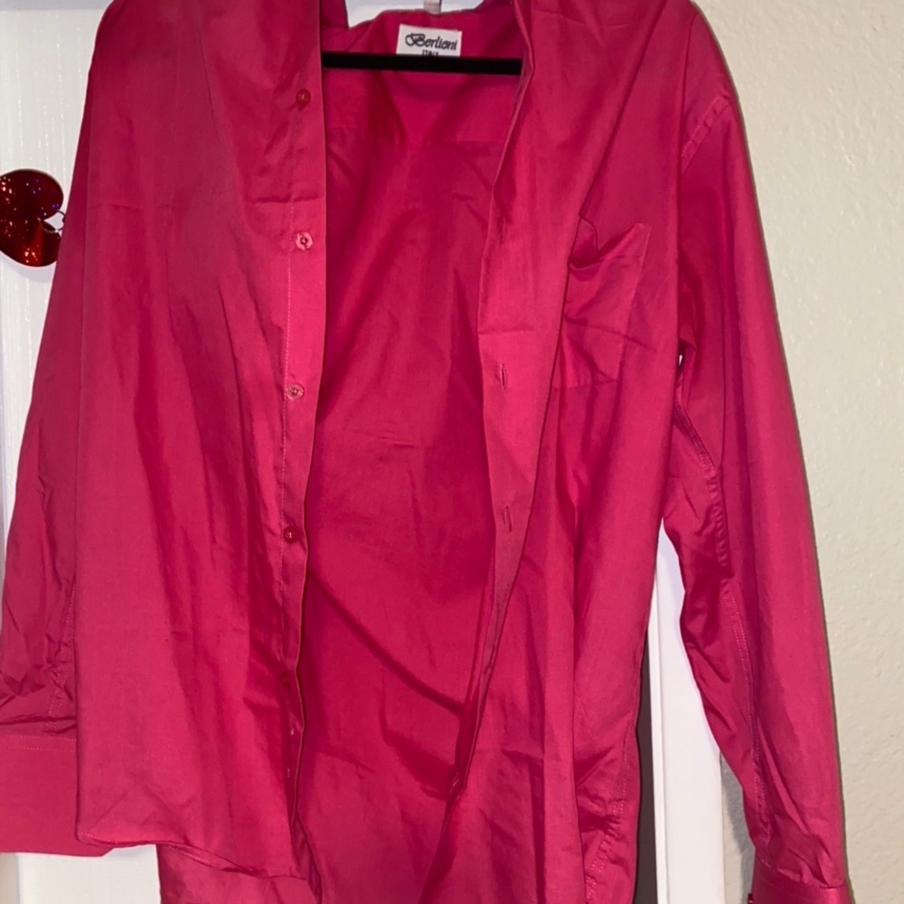Men’s Italian pink button-up